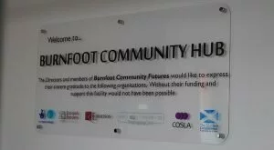 Photo of sign at Burnfoot Community Hub